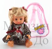 Кукла  Алина в клетчатом платье в сумке