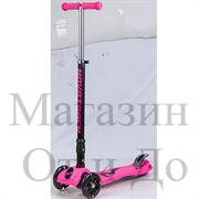 Самокат-кикборд Novatrack RainBow розовый, подростковый, складной, свет. колеса, max 60 кг